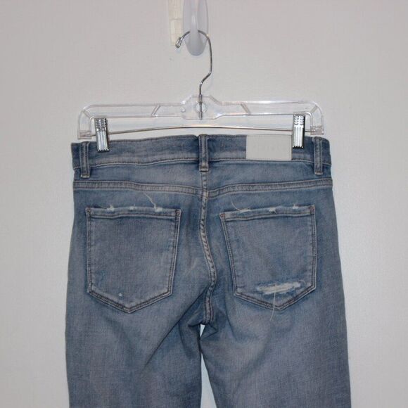 pistola Blue high-Rise Destructed Straight Leg Jeans Women's Size 26 - Picture 4 of 12